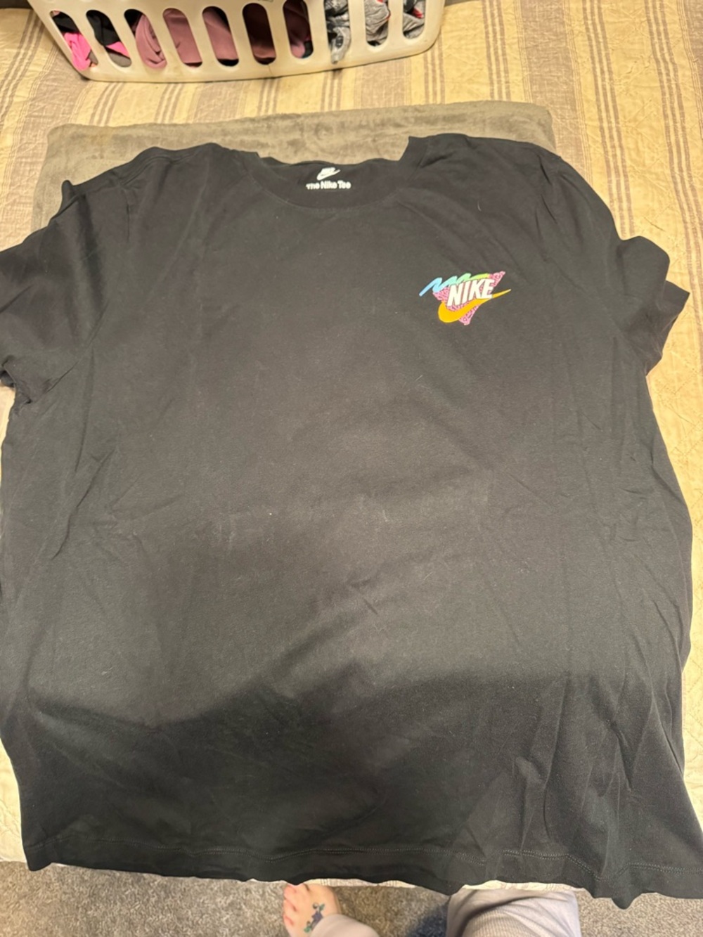 Nike Men’s Black Tee with Multicolor Chest Logo